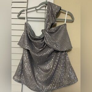 Silver Sequin Women's Top